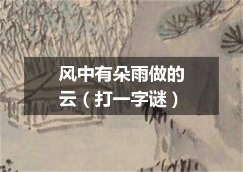 风中有朵雨做的云（打一字谜）