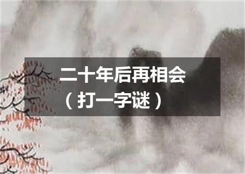 二十年后再相会（打一字谜）