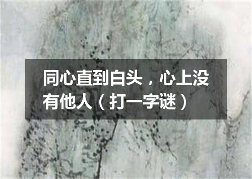 同心直到白头，心上没有他人（打一字谜）