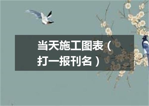 当天施工图表（打一报刊名）