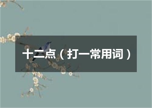 十二点（打一常用词）