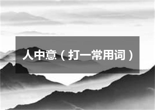 人中意（打一常用词）