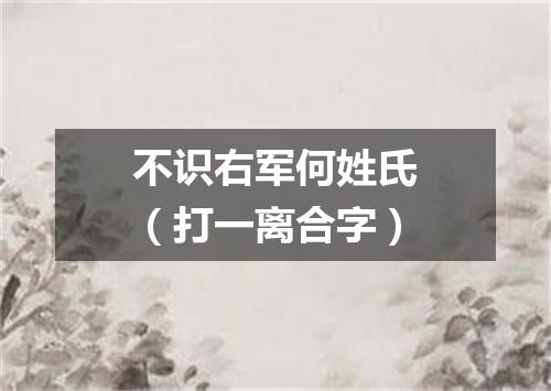 不识右军何姓氏（打一离合字）