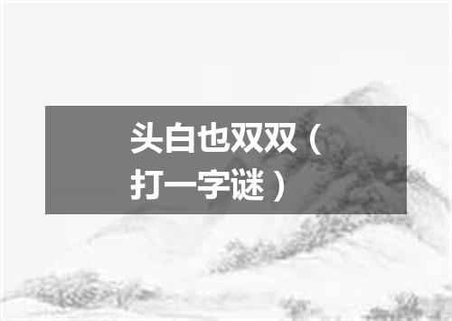 头白也双双（打一字谜）
