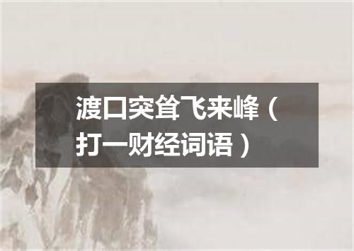 渡口突耸飞来峰（打一财经词语）