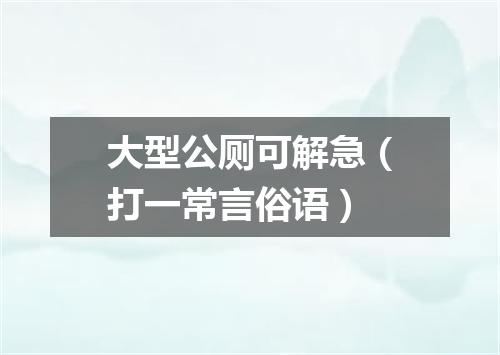 大型公厕可解急（打一常言俗语）