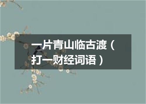 一片青山临古渡（打一财经词语）