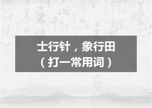 士行针，象行田（打一常用词）