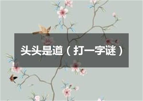 头头是道（打一字谜）