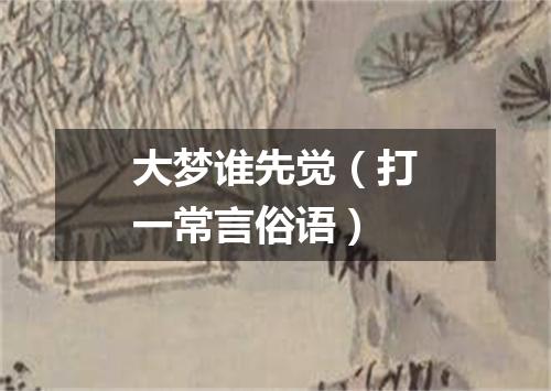 大梦谁先觉（打一常言俗语）