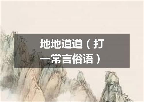 地地道道（打一常言俗语）