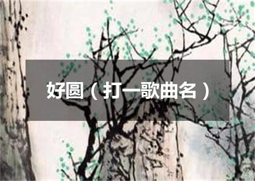 好圆（打一歌曲名）