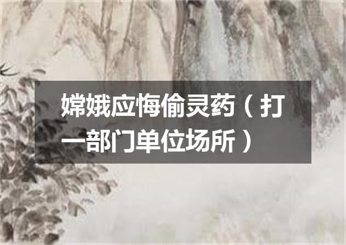嫦娥应悔偷灵药（打一部门单位场所）