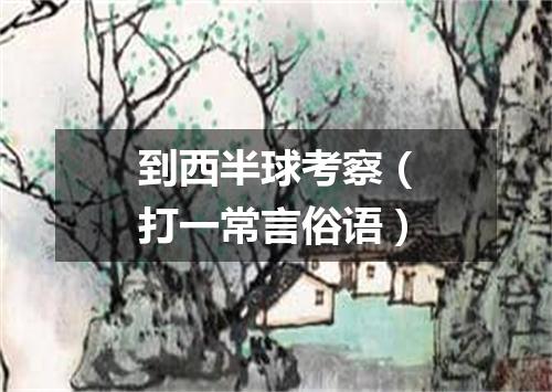 到西半球考察（打一常言俗语）