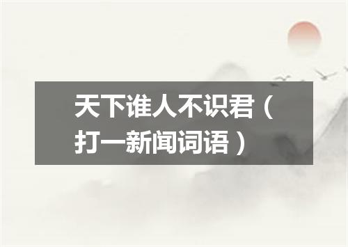 天下谁人不识君（打一新闻词语）