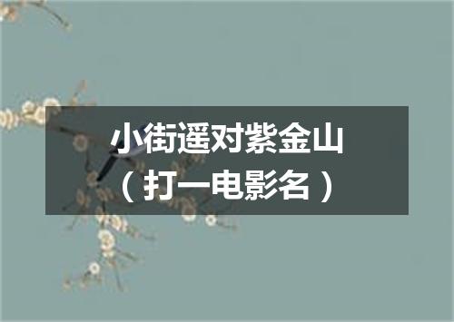 小街遥对紫金山（打一电影名）