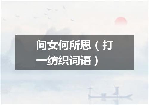 问女何所思（打一纺织词语）