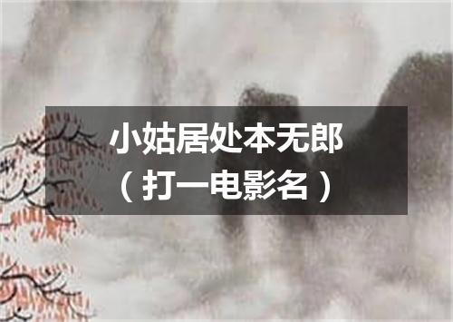 小姑居处本无郎（打一电影名）