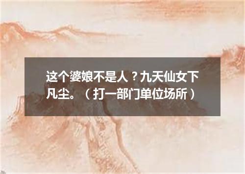 这个婆娘不是人？九天仙女下凡尘。（打一部门单位场所）