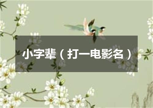 小字辈（打一电影名）