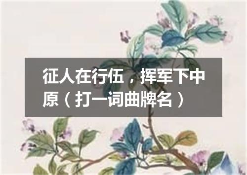 征人在行伍，挥军下中原（打一词曲牌名）