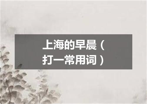 上海的早晨（打一常用词）