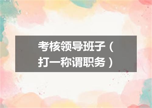 考核领导班子（打一称谓职务）