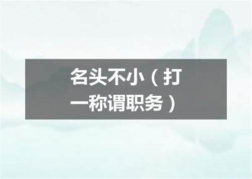 名头不小（打一称谓职务）