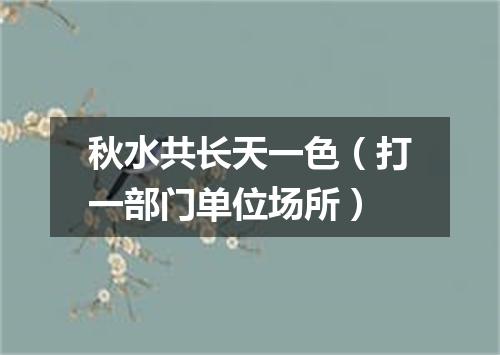 秋水共长天一色（打一部门单位场所）