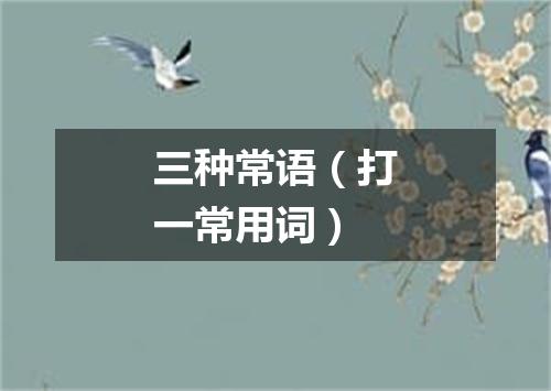 三种常语（打一常用词）