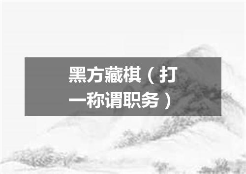 黑方藏棋（打一称谓职务）