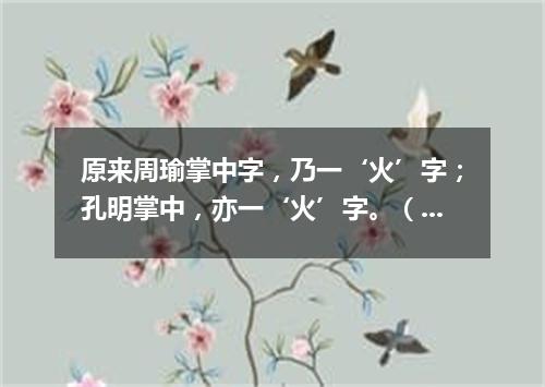 原来周瑜掌中字，乃一‘火’字；孔明掌中，亦一‘火’字。（打一网络电脑词语）