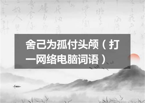 舍己为孤付头颅（打一网络电脑词语）