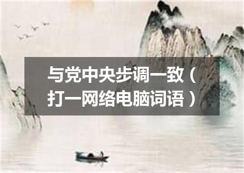 与党中央步调一致（打一网络电脑词语）