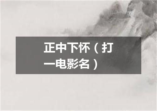 正中下怀（打一电影名）