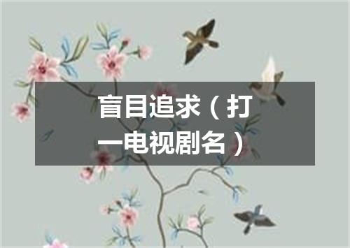盲目追求（打一电视剧名）