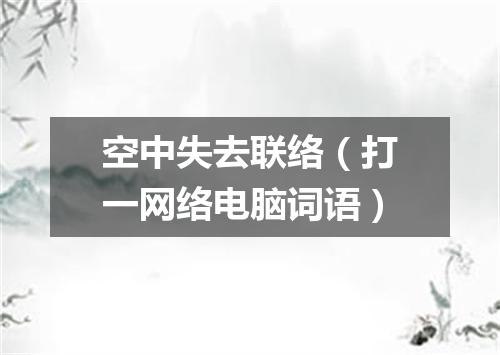 空中失去联络（打一网络电脑词语）