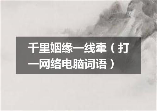 千里姻缘一线牵（打一网络电脑词语）