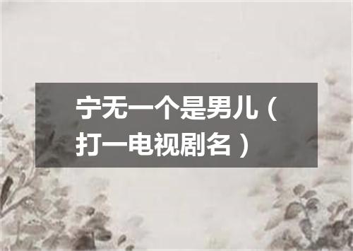 宁无一个是男儿（打一电视剧名）