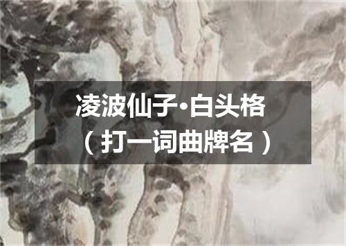 凌波仙子·白头格（打一词曲牌名）