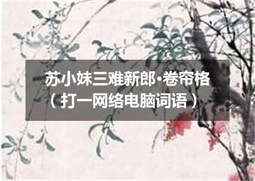 苏小妹三难新郎·卷帘格（打一网络电脑词语）