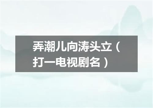 弄潮儿向涛头立（打一电视剧名）