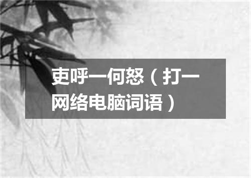 吏呼一何怒（打一网络电脑词语）