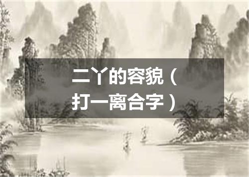 二丫的容貌（打一离合字）