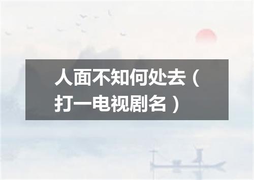 人面不知何处去（打一电视剧名）