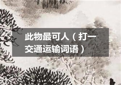 此物最可人（打一交通运输词语）