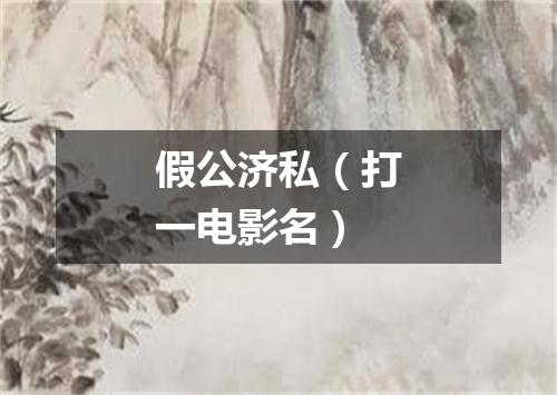 假公济私（打一电影名）