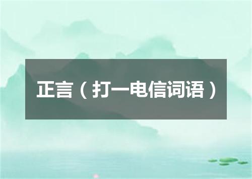 正言（打一电信词语）
