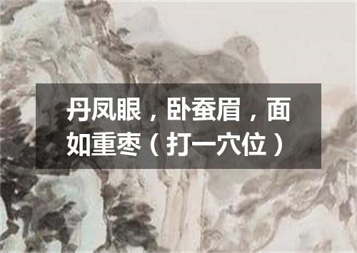 丹凤眼，卧蚕眉，面如重枣（打一穴位）