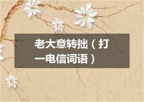 老大意转拙（打一电信词语）